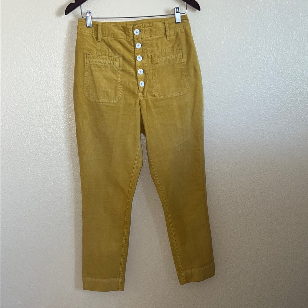 Free People Mustard Straight Leg Pants